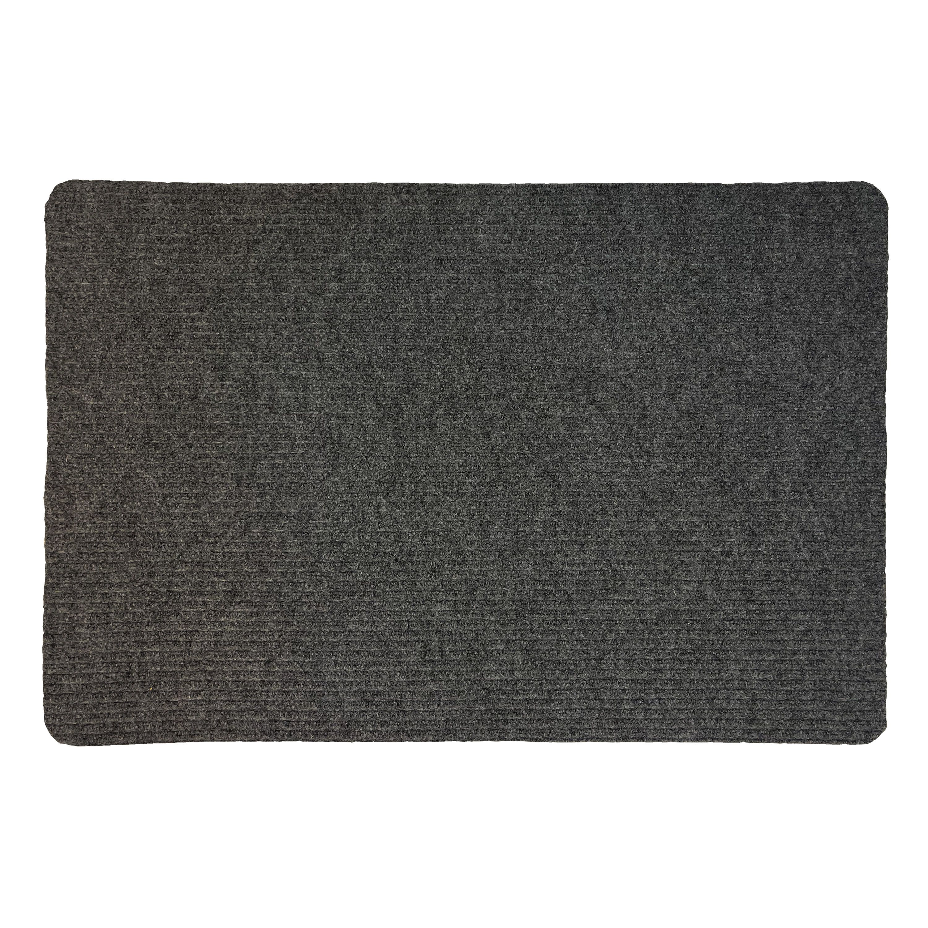 Dark grey Ribbed Door mat, 120cm x 80cm