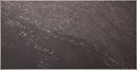 Dark grey Stone effect Vinyl tile Pack of 10