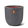 Dark grey Terrazzo effect Polyethylene (PE) Smooth Round Plant pot (Dia)35cm