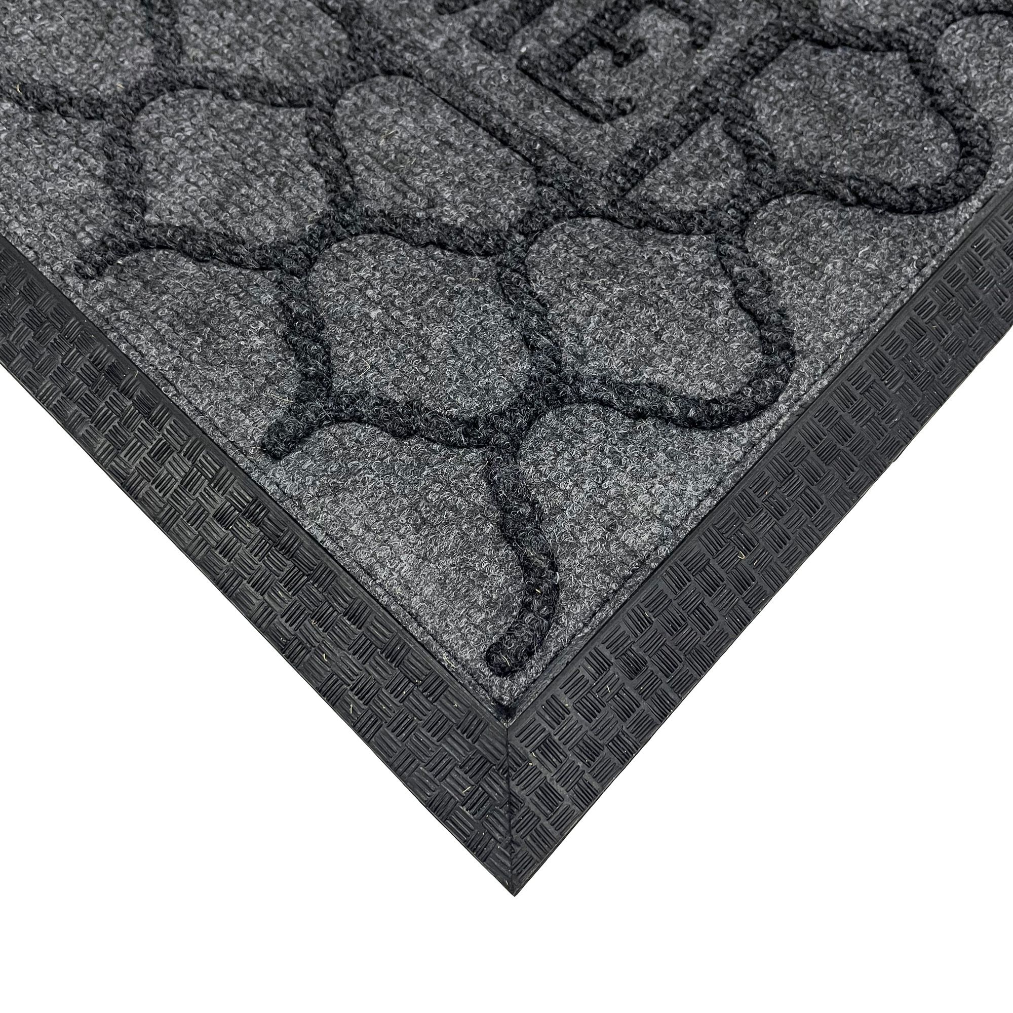 Dark Grey Trellis Rectangular Door mat, 60cm x 40cm