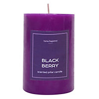 Dark purple Blackberry Pillar candle 315g, Medium