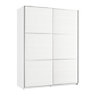 Darwin Contemporary Matt white Sliding door wardrobe (H)2054mm (W)1500mm (D)616mm