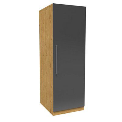 Darwin Gloss anthracite oak effect Single Wardrobe (H)1506mm (W)500mm (D)566mm