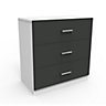 Darwin Gloss anthracite & white 3 Drawer Chest of drawers (H)787mm (W)800mm (D)420mm