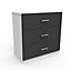 Darwin Gloss anthracite & white 3 Drawer Chest of drawers (H)787mm (W)800mm (D)420mm