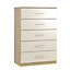 Darwin Gloss cream oak effect MDF & particle board 5 Drawer Chest of drawers (H)1185mm (W)800mm (D)500mm