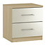 Darwin Gloss grey oak effect MDF & particle board 2 Drawer Chest of drawers (H)536mm (W)500mm (D)500mm