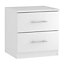 Darwin Gloss white MDF & particle board 2 Drawer Chest of drawers (H)536mm (W)500mm (D)500mm