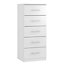 Darwin Gloss white MDF & particle board 5 Drawer Chest of drawers (H)1185mm (W)500mm (D)500mm