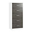 Darwin Matt anthracite & white Foil-wrapped particle board & MDF 5 Drawer Chest of drawers (H)1208mm (W)500mm (D)495mm
