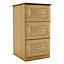 Darwin Oak effect 3 Drawer Ready assembled Chest of drawers (H)775mm (W)350mm (D)500mm