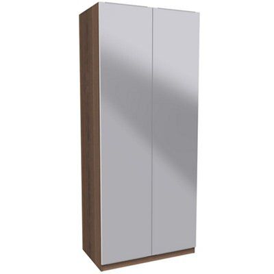 Darwin Walnut effect Double Wardrobe (H)2004mm (W)998mm (D)566mm
