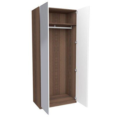 Darwin Walnut effect Double Wardrobe (H)2004mm (W)998mm (D)566mm