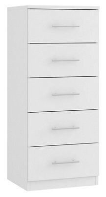 Darwin White 5 Drawer Chest (H)1185mm (W)500mm (D)500mm