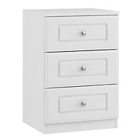 Darwin White MDF & particle board 3 Drawer Chest of drawers (H)737mm (W)500mm (D)500mm