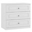 Darwin White MDF & particle board 3 Drawer Chest of drawers (H)737mm (W)800mm (D)500mm