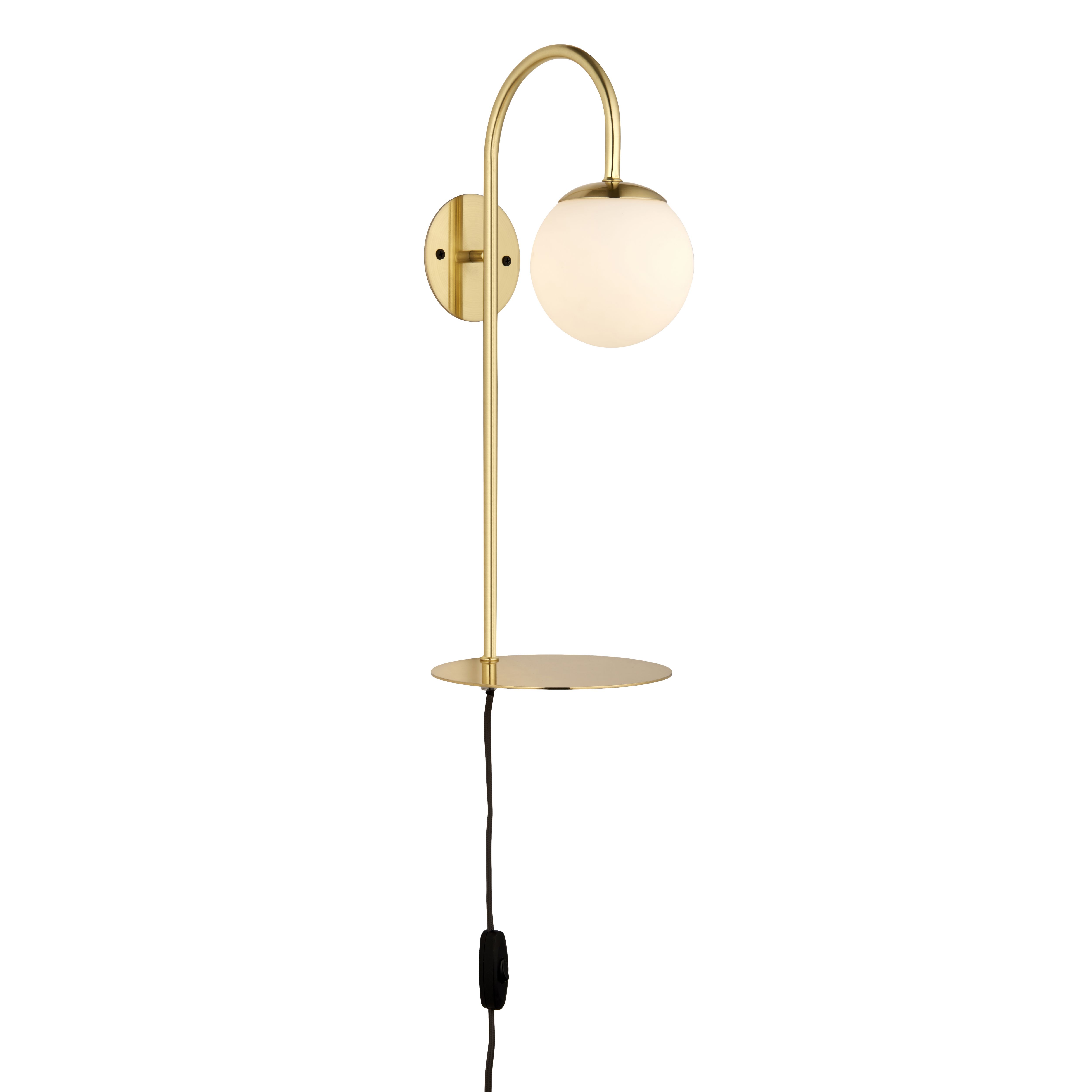 Dasha Gloss Brass effect Plug-in Wall light