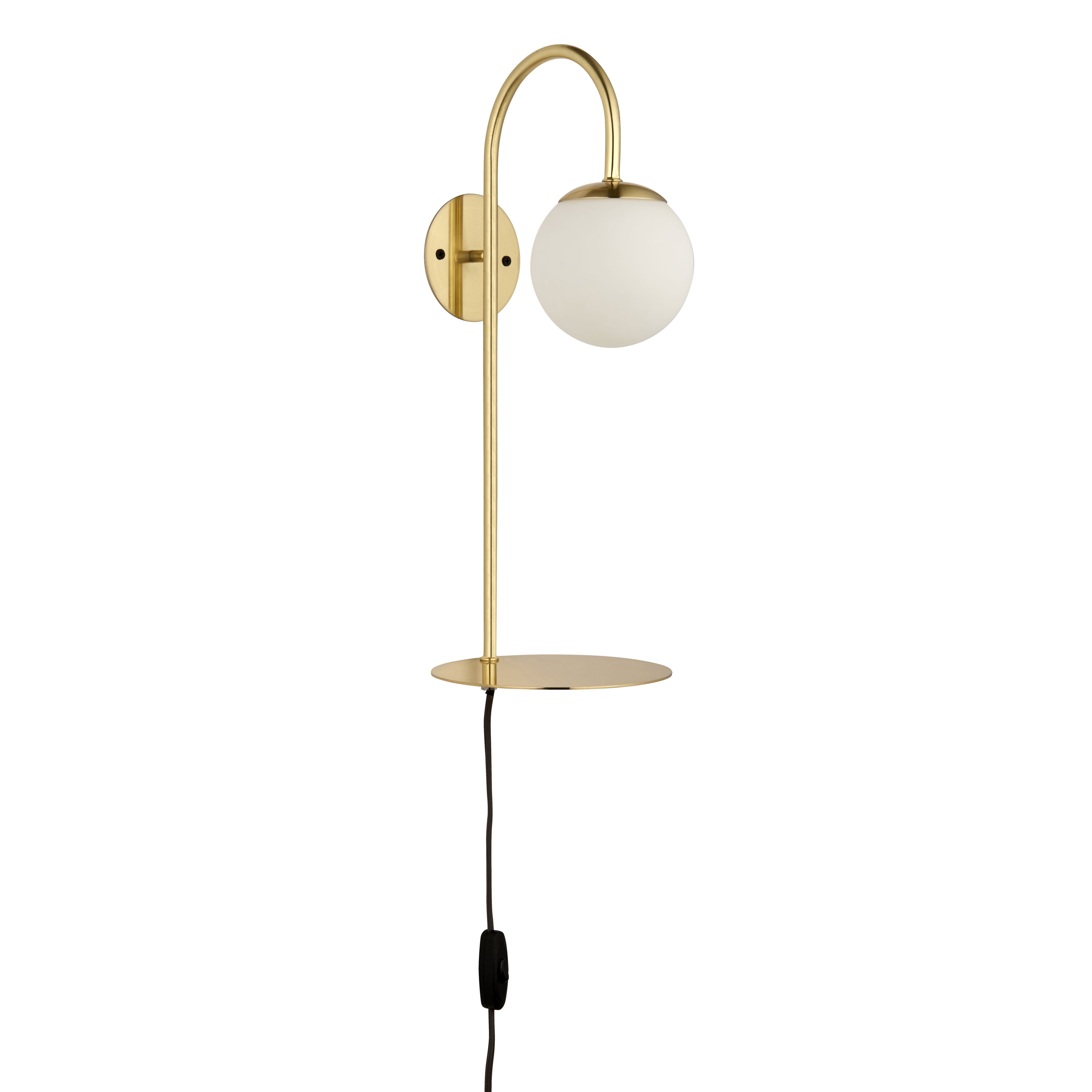 Dasha Gloss Brass effect Plug-in Wall light