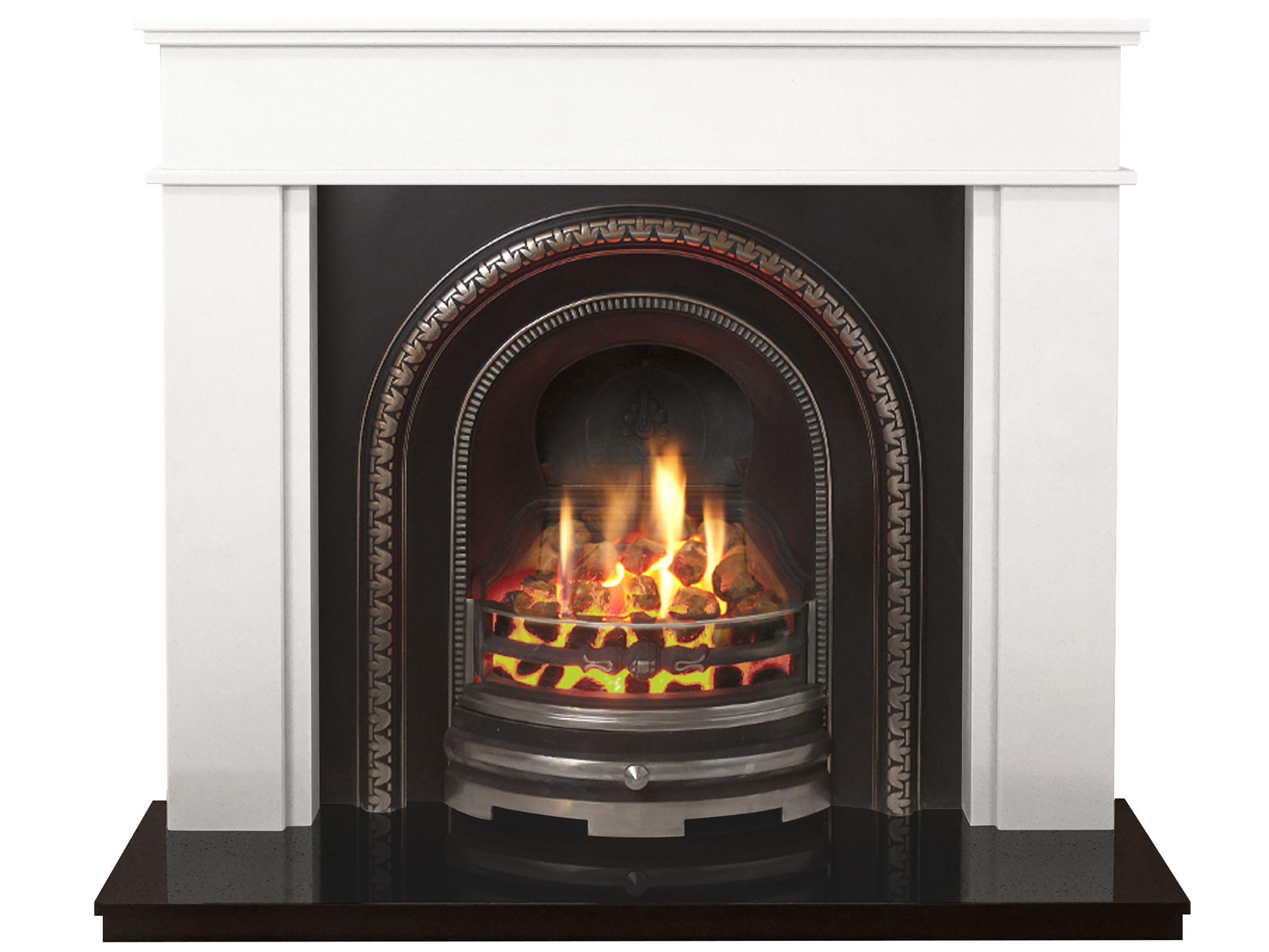 Daventry Black cast iron effect Gas Fire suite