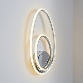 Davida Oval Chrome effect Wired Wall light
