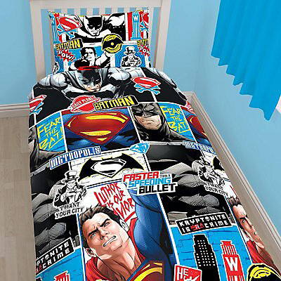 Dc Comics Batman V Superman Reversible, Superman Double Duvet Cover Set