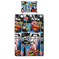 DC comics Batman v Superman Reversible Multicolour Single Bedding set