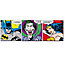 DC faces Multicolour Wall art, Set of 3 (H)30cm x (W)30cm