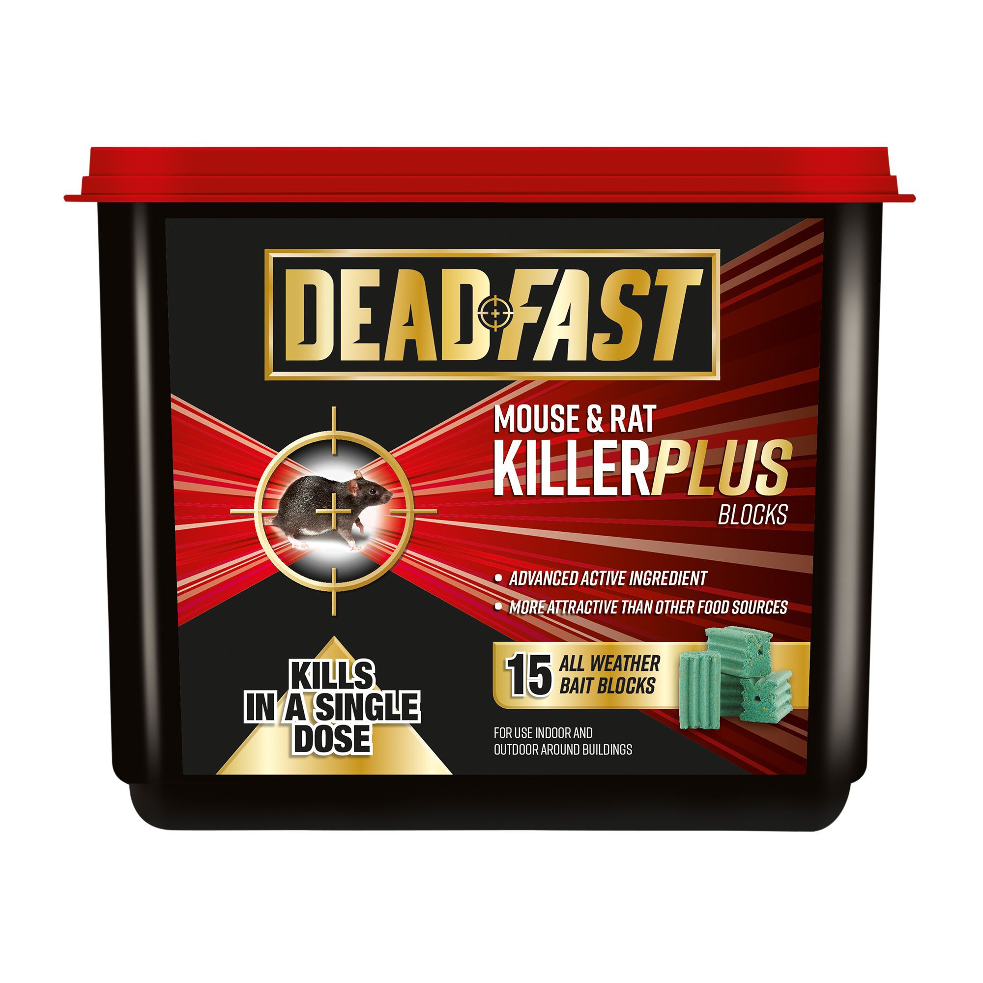 Deadfast Rodents Killer Plus Rodenticide Block, Pack of 15, 300g