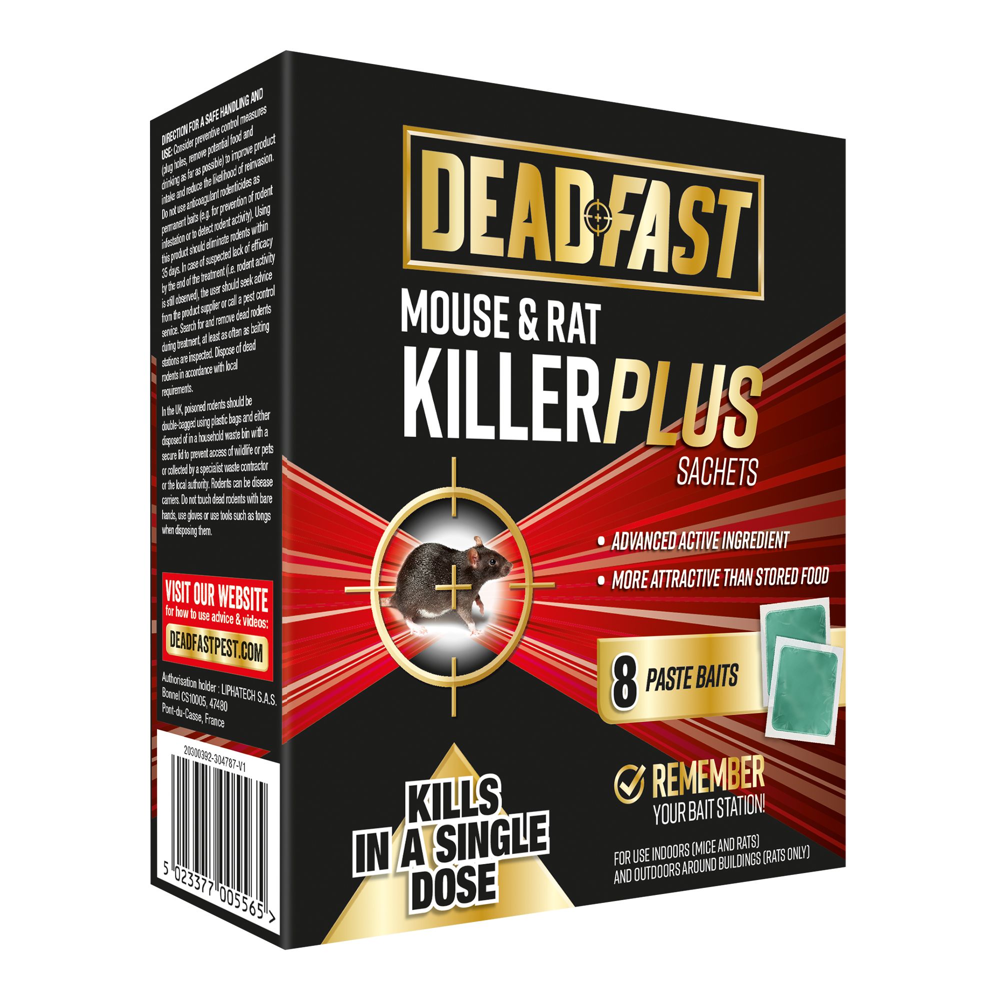 Shop Deadfast Rodents Plus Rodenticide, Pack of 8, 80g