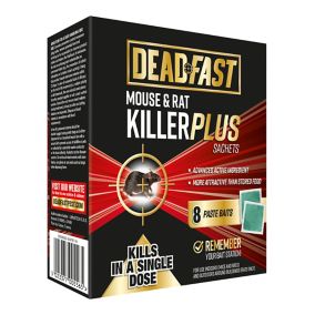 Deadfast Rodents Plus Rodenticide, Pack of 8, 80g