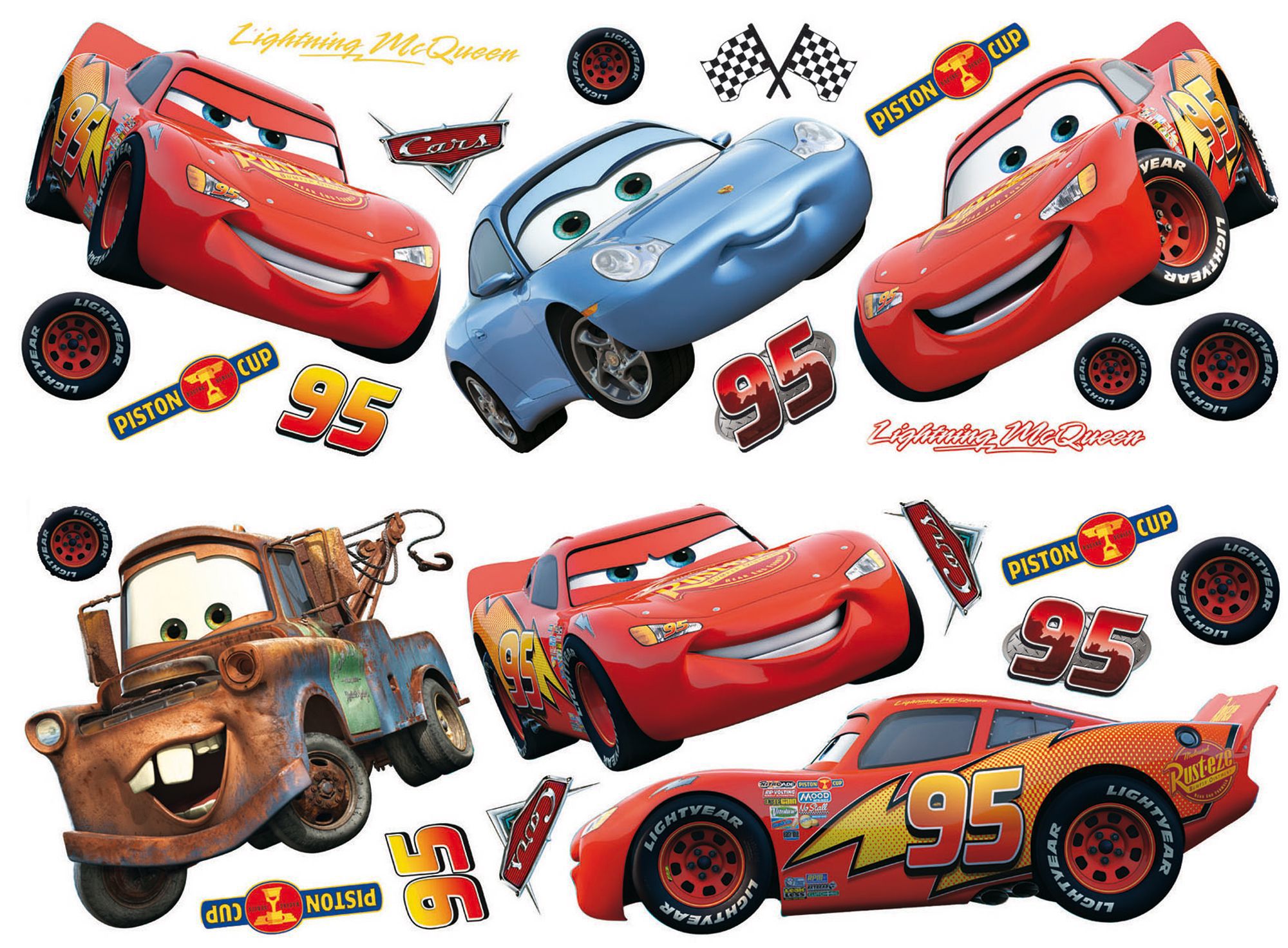 Decofun Cars Multicolour Self adhesive Wall sticker (L)720mm (W)250mm ...