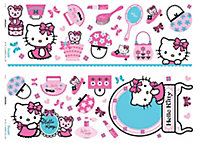 Decofun Hello kitty Multicolour Self-adhesive Wall sticker (L)700mm (W)250mm