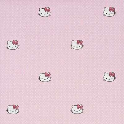 Decofun Pink Hello Kitty Polka Dots Smooth Wallpaper Diy At B Q