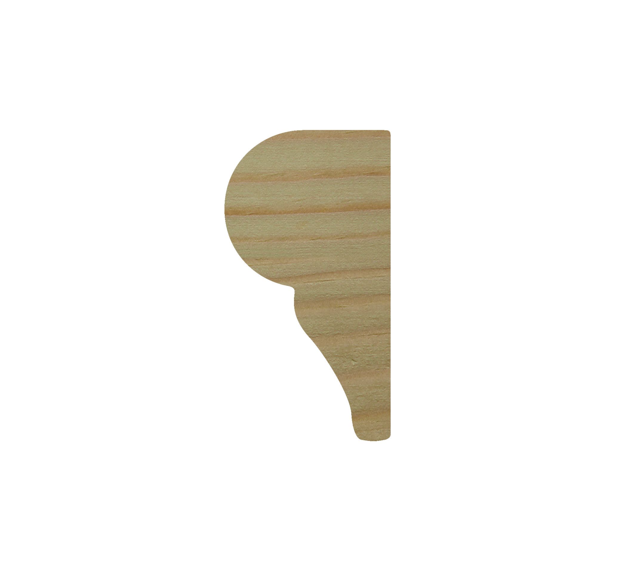 Decorative Natural Pine Torus Moulding (L)2400mm (W)15mm (T)7.5mm