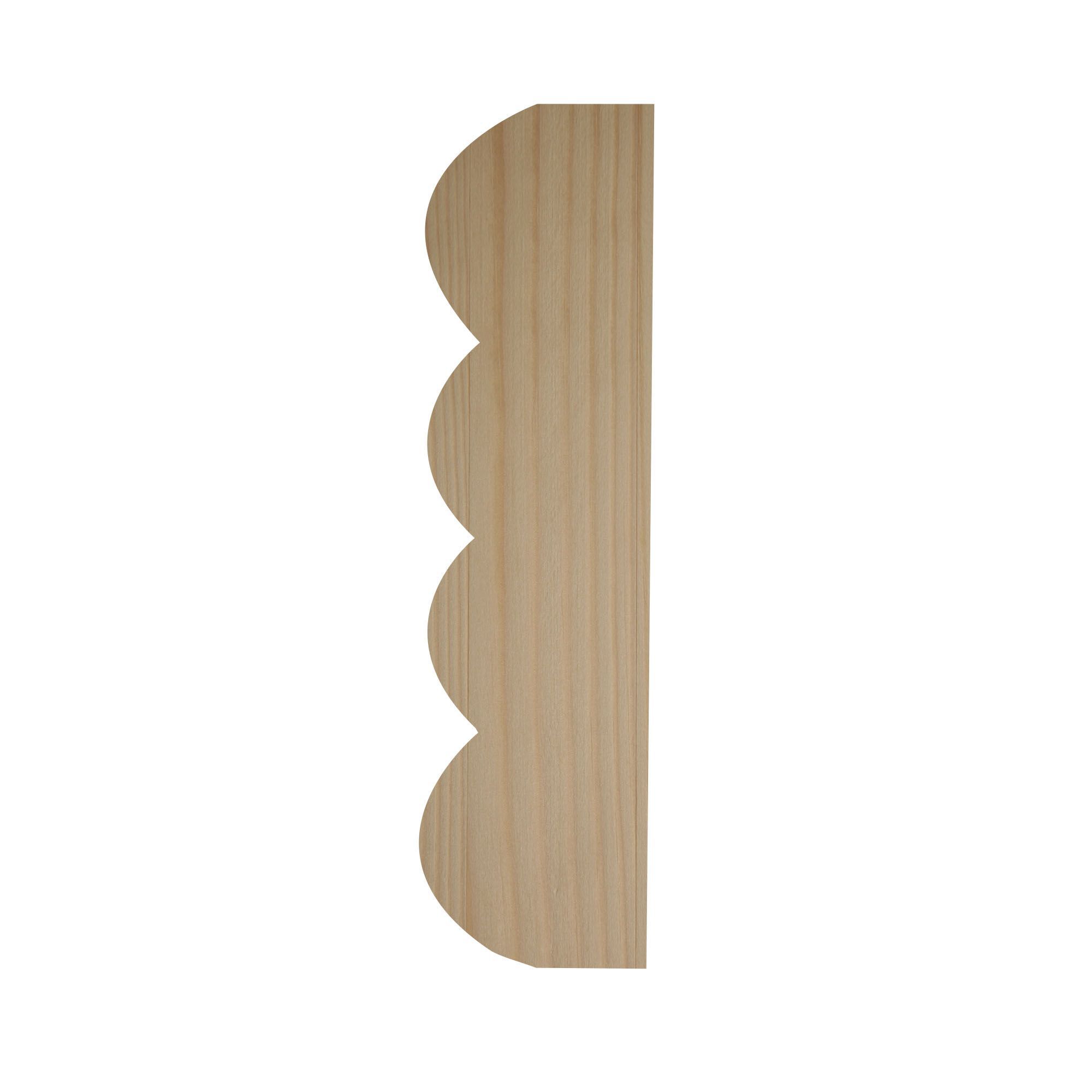 Decorative Unfinished Pine Reeded angle Moulding (L)2400mm (W)28mm (T)4.5mm