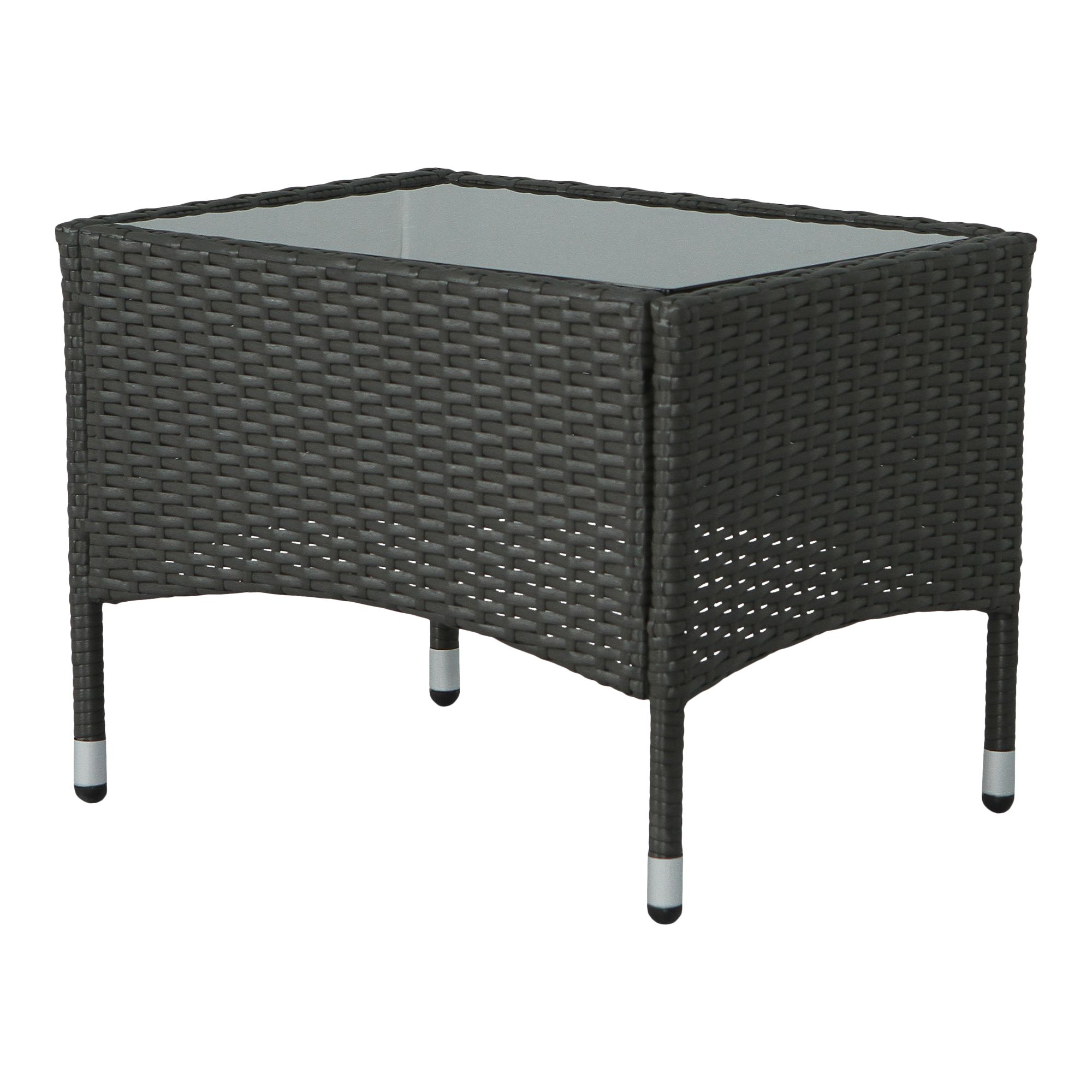 Derry Beige Rattan effect 3 Seater Corner Coffee set