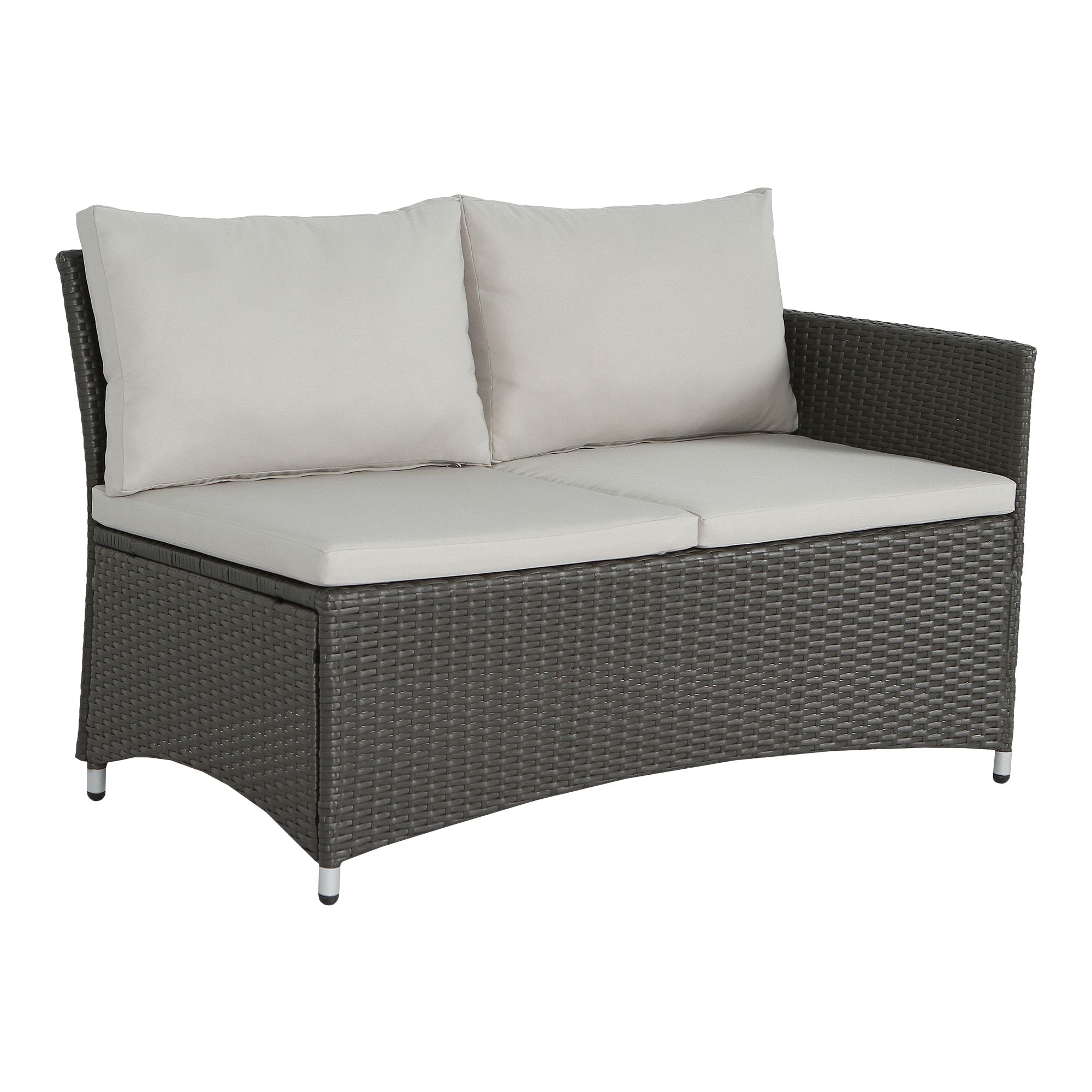 Derry Beige Rattan effect 3 Seater Corner Coffee set