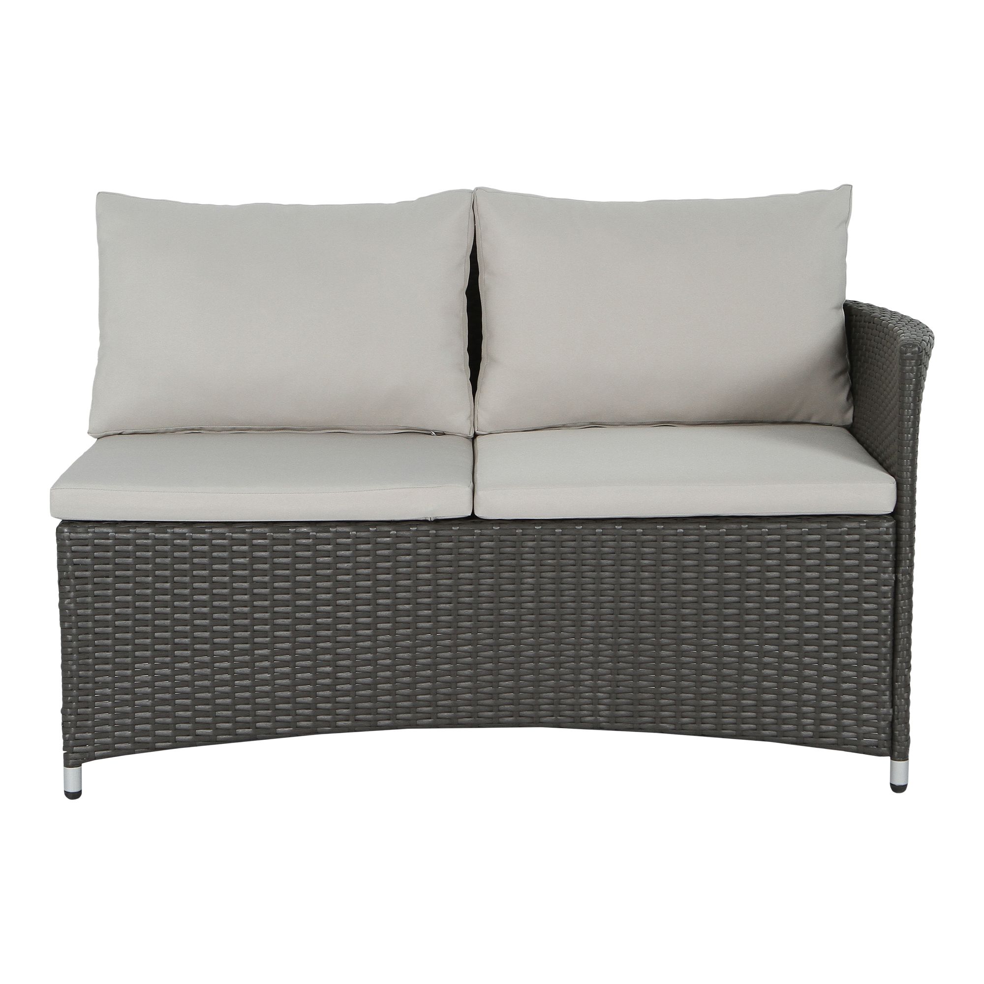 Derry Beige Rattan effect 3 Seater Corner Coffee set