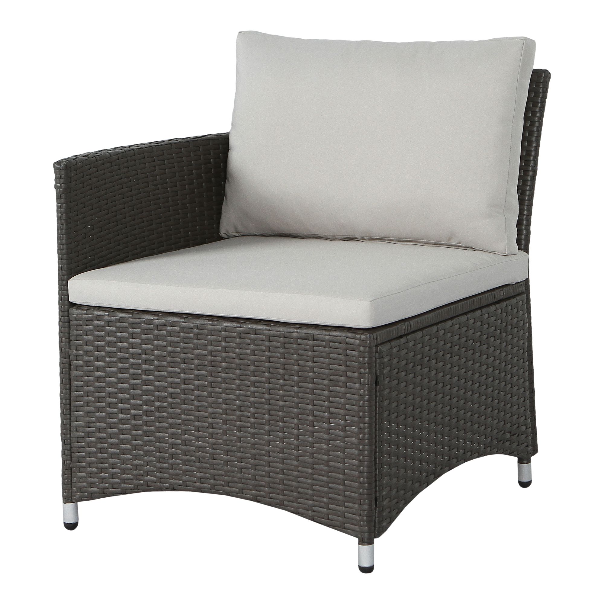 Derry Beige Rattan effect 3 Seater Corner Coffee set