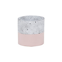 Desano Pink Concrete effect Clay Circular Plant pot (Dia)8cm