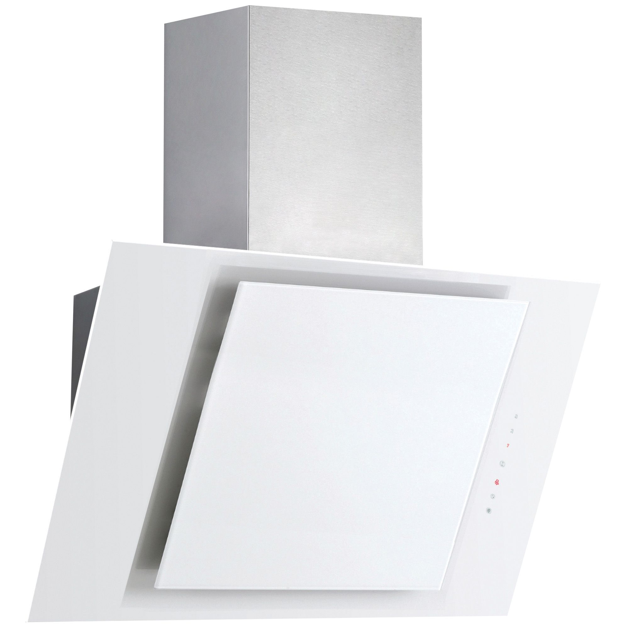 Designair ALPHA6WHK White Stainless steel Angled Cooker hood, (W)60cm