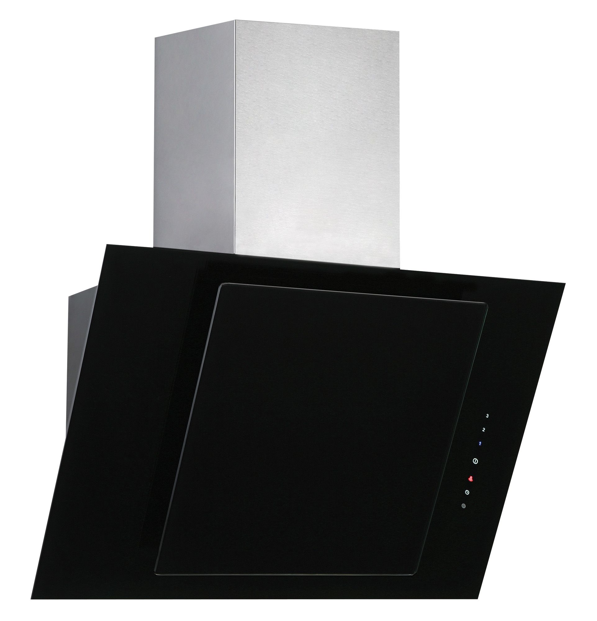 Designair ALPHA7BK Black Glass Angled Cooker hood, (W)70cm DIY at B&Q