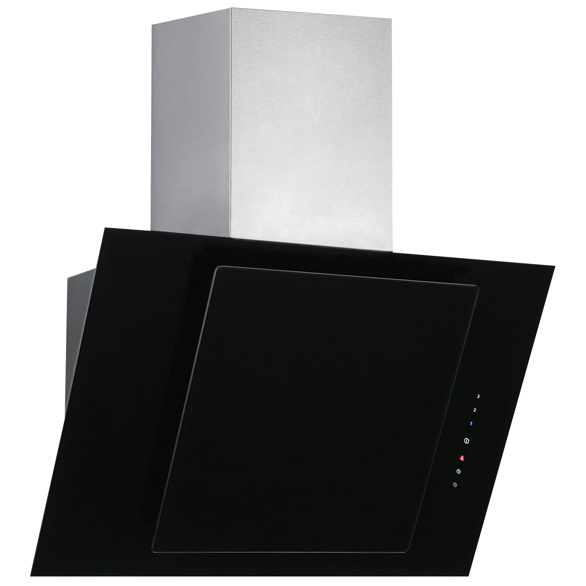 Designair ALPHA9BK Black Glass Angled Cooker Hood, (W)90cm | DIY At B&Q