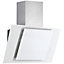 Designair ALPHA9WH White Glass Angled Cooker hood, (W)90cm