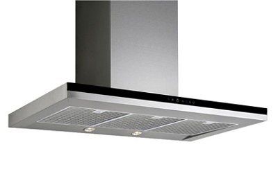 Designair MRG90SS² Black Stainless steel Chimney Cooker hood, (W)90cm