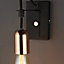 Detroit Industrial Matt Black & copper Wall light