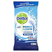 Dettol Bathroom Fresh mountain spring Cleaning wipes, Pack of 80