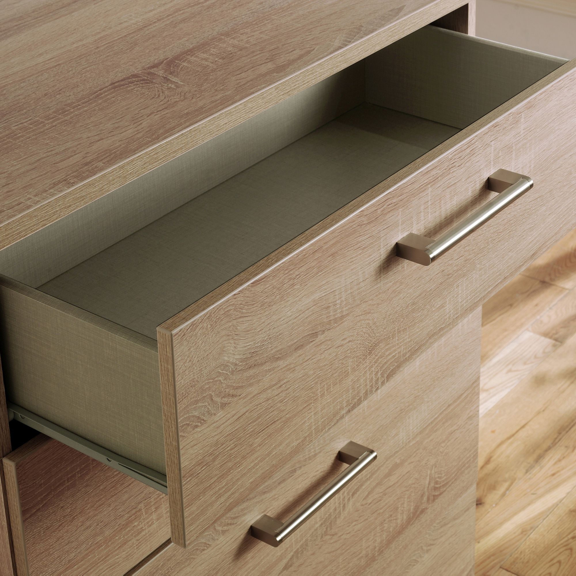 Devon Ready assembled Light oak effect 3 piece Bedroom furniture set