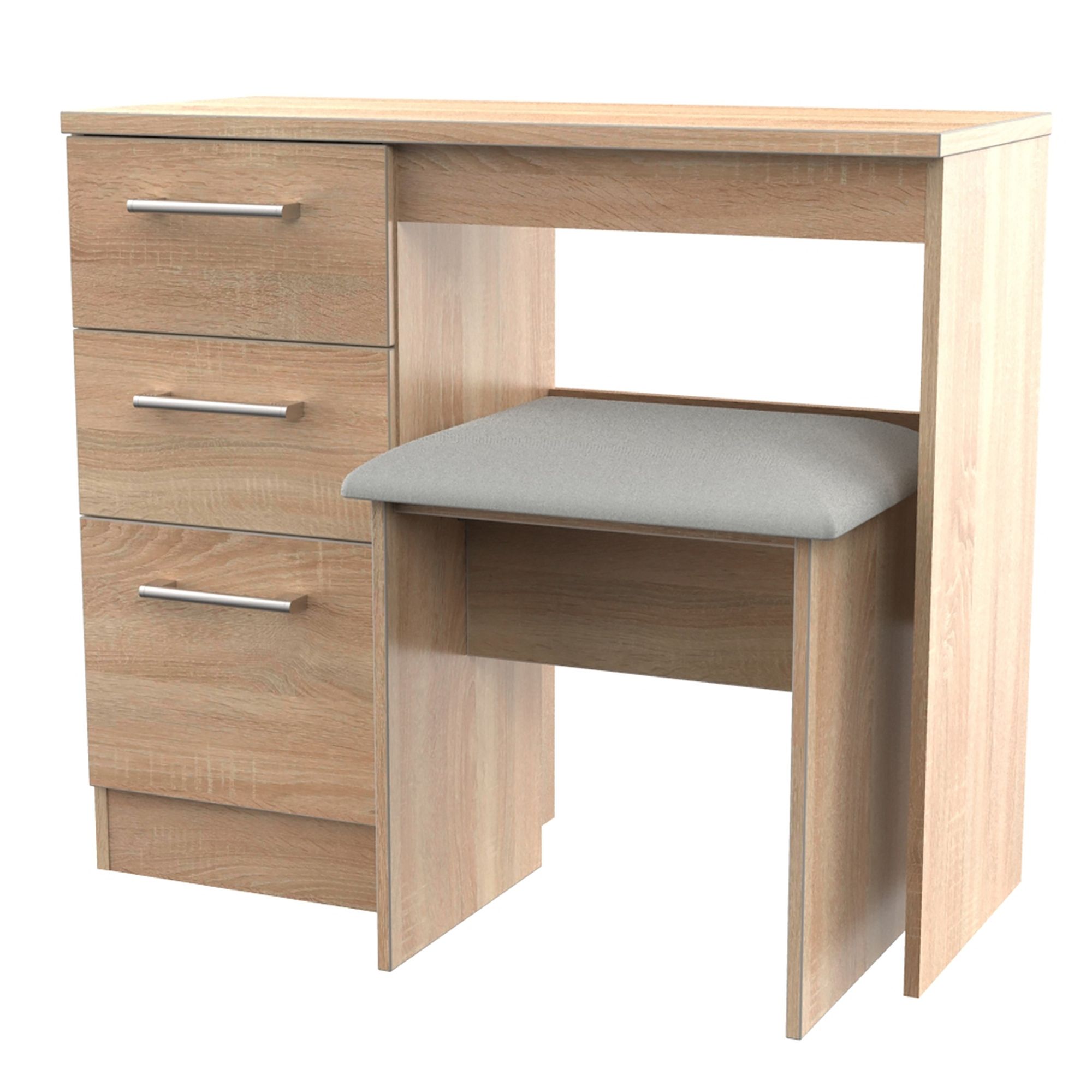 Devon Ready assembled Oak effect 3 Drawer Vanity unit (H)795mm (W)930mm (D)415mm