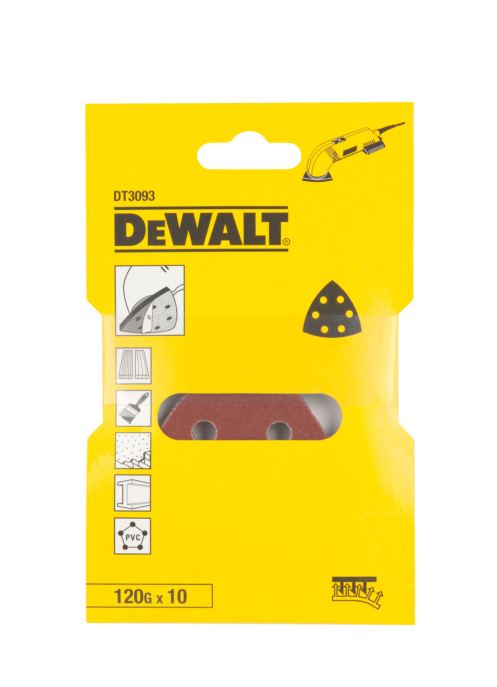 DeWalt 120 grit Sanding sheet set (L)93mm (W)93mm, Pack